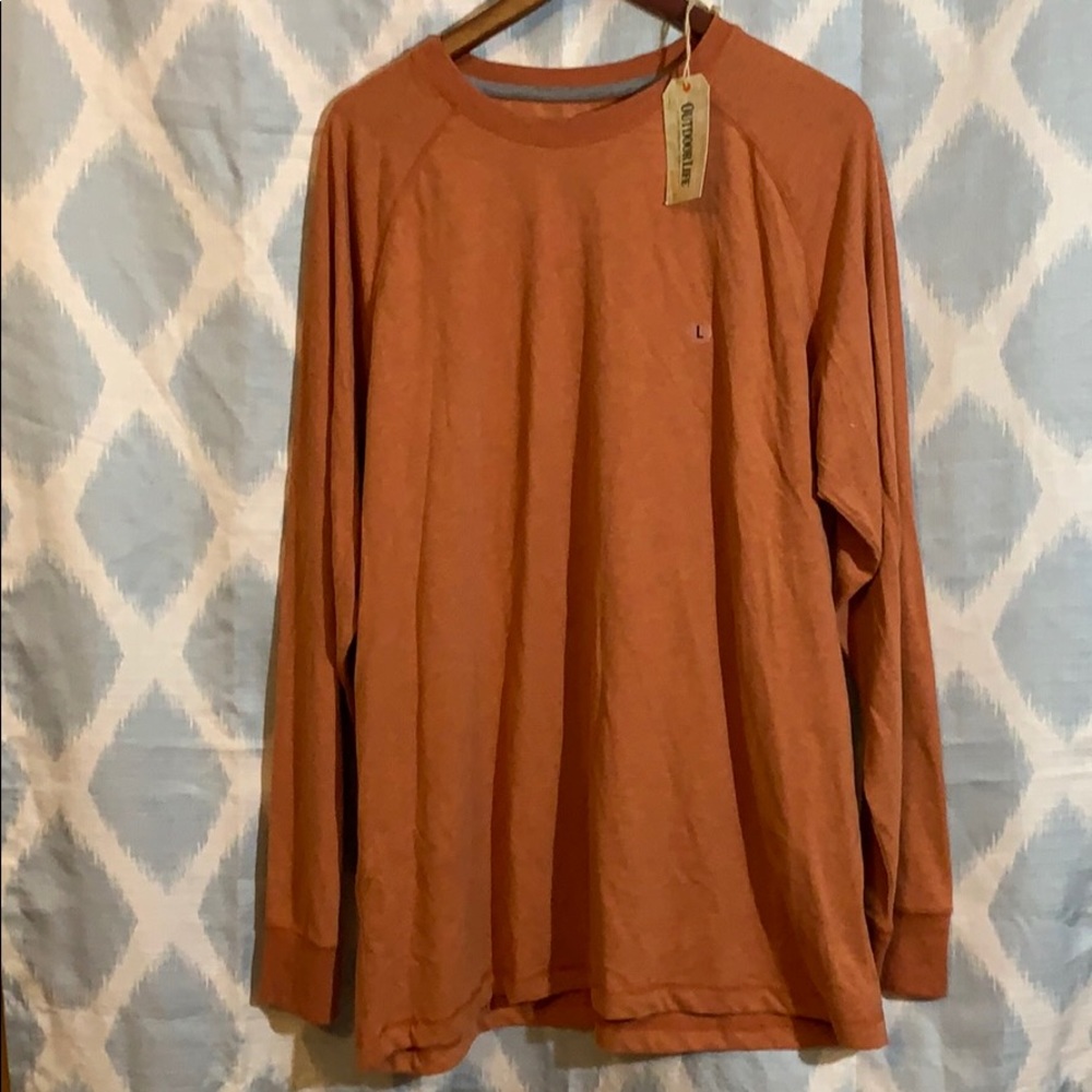NWT - Mens Outdoor Life Burnt Orange Longe Sleeve